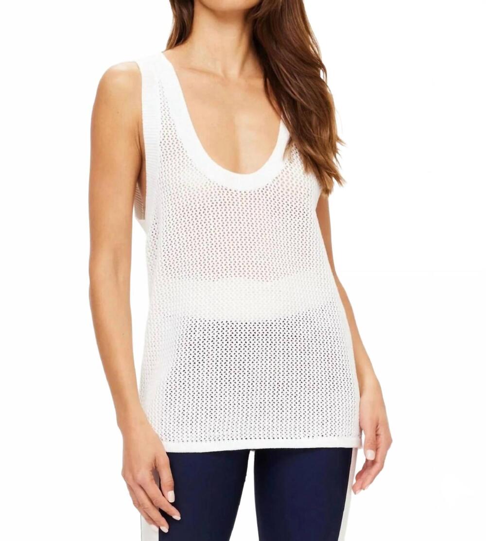 NEW THE UPSIDE fenway wales knit tank top in creme